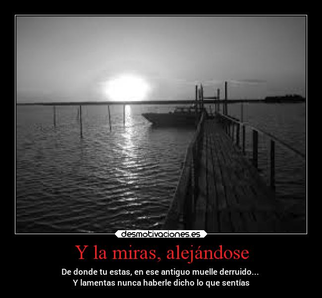 Y la miras, alejándose - 