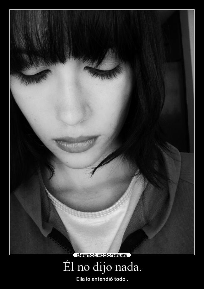 Él no dijo nada. - Ella lo entendió todo .