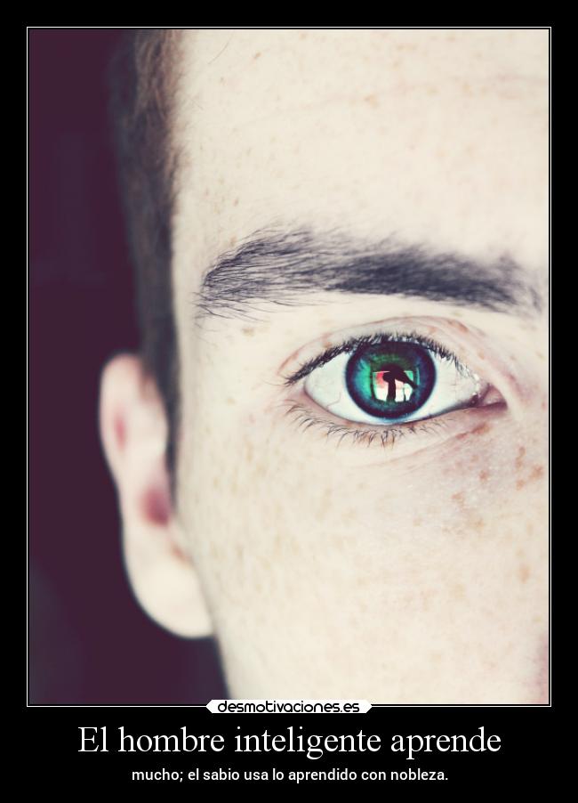 El hombre inteligente aprende - mucho; el sabio usa lo aprendido con nobleza.