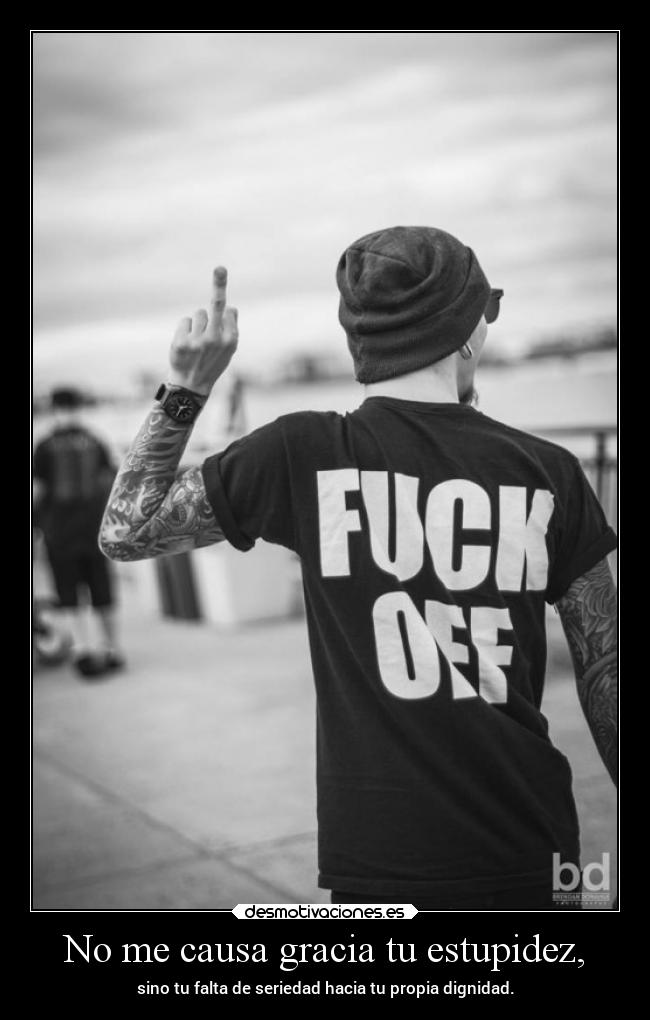 No me causa gracia tu estupidez, - 