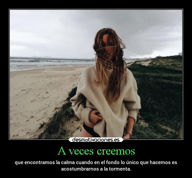A veces creemos - que encontramos la calma cuando en el fondo lo único que hacemos es
acostumbrarnos a la tormenta.