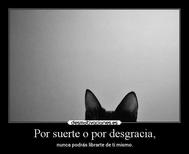 Por suerte o por desgracia, - nunca podrás librarte de ti mismo.