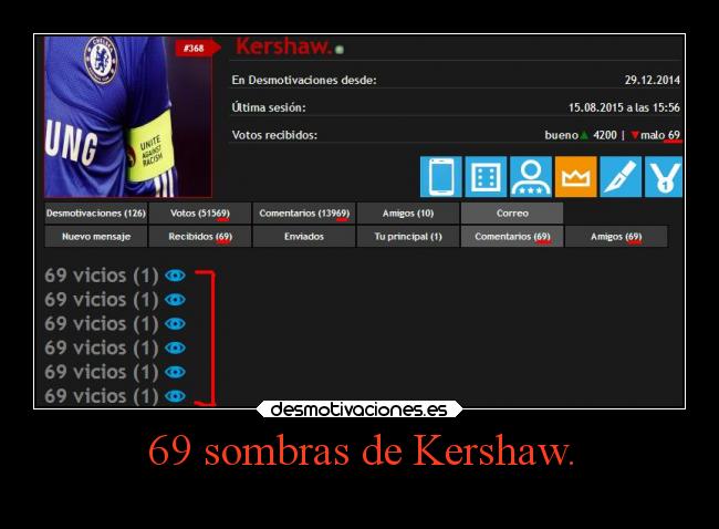 69 sombras de Kershaw. -