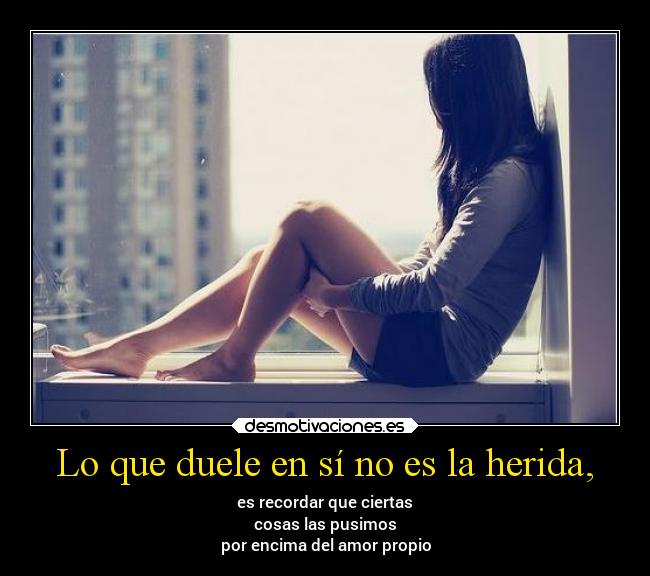 Lo que duele en sí no es la herida, -