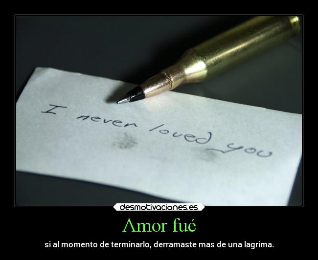 Amor fué - si al momento de terminarlo, derramaste mas de una lagrima.