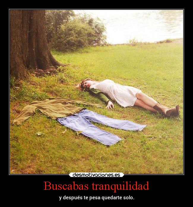 Buscabas tranquilidad -