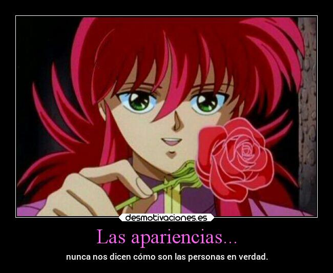 carteles anime kurama yuyuhakusho apariencias desmotivaciones