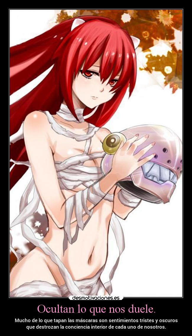 carteles anime sentimientos dolor tristeza elfenlied lucy metafora projectd soyunidiotatm mes sexy desmotivaciones