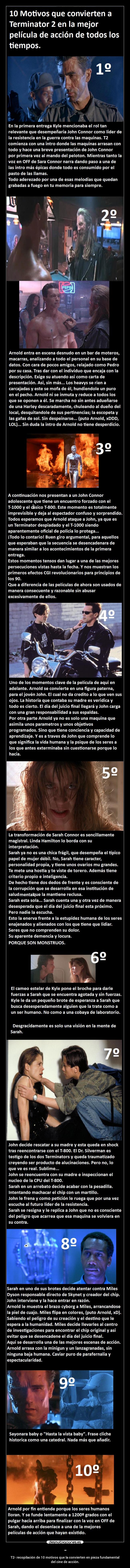 - - T2- recopilación de 10 motivos que la convierten en pieza fundamental
del cine de acción.