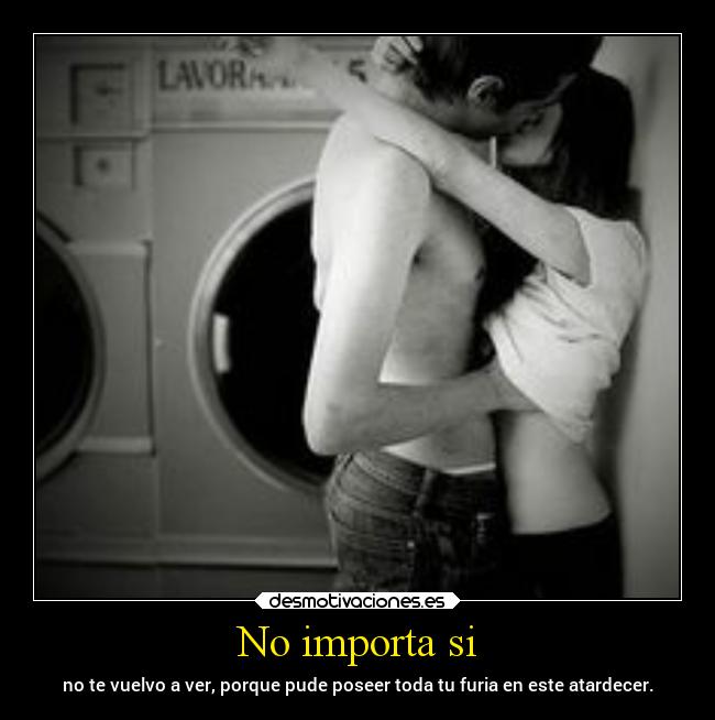 No importa si - no te vuelvo a ver, porque pude poseer toda tu furia en este atardecer.