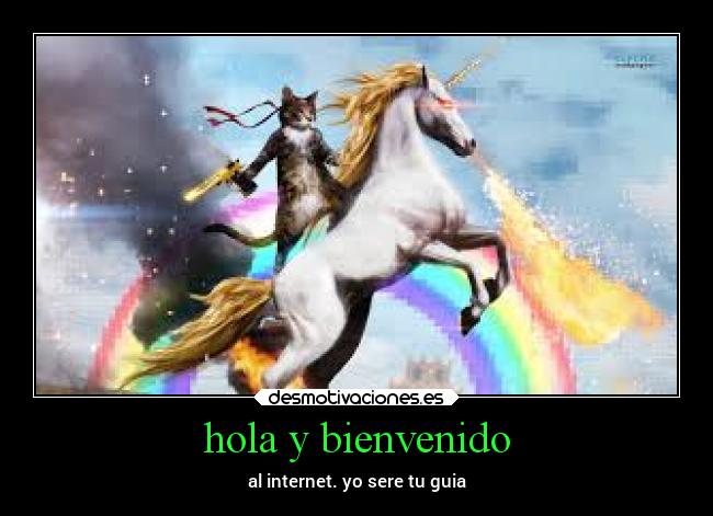 hola y bienvenido - al internet. yo sere tu guia