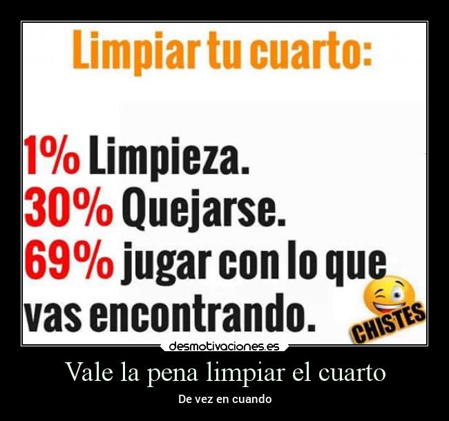 Vale la pena limpiar el cuarto - De vez en cuando