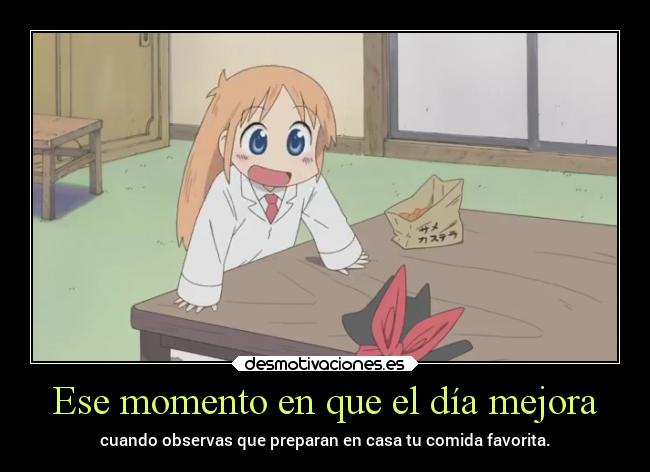 carteles comida anime gato favorita mejorar dia facultad comer hambre sonar desmotivaciones