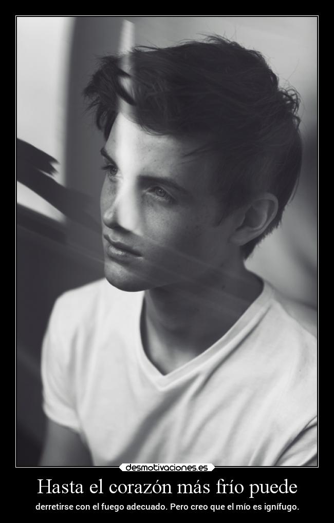 Hasta el corazón más frío puede - derretirse con el fuego adecuado. Pero creo que el mío es ignífugo.