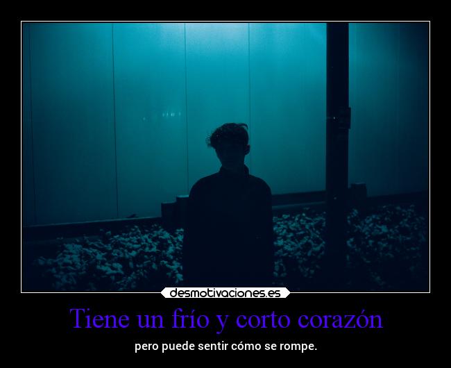 Tiene un frío y corto corazón - pero puede sentir cómo se rompe.