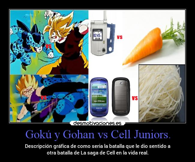 Gokú y Gohan vs Cell Juniors. - 