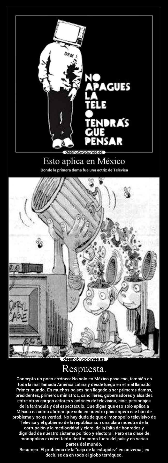 carteles desmotivaciones cajadelaestupidez muertealosgobernantes angelexterminador respuesta votencomodeseen desmotivaciones