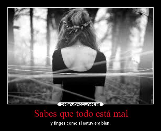 Sabes que todo está mal -