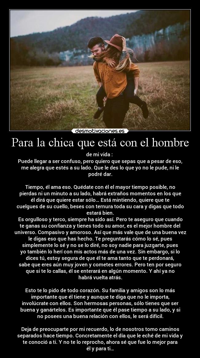 Para la chica que está con el hombre -