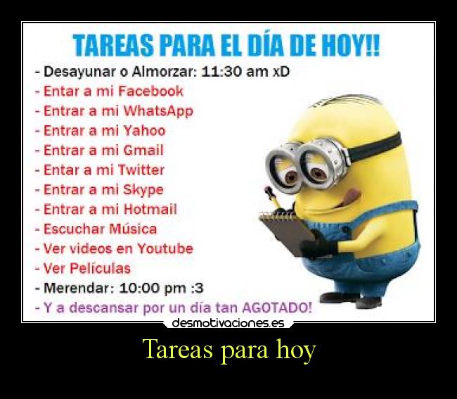 Tareas para hoy - 