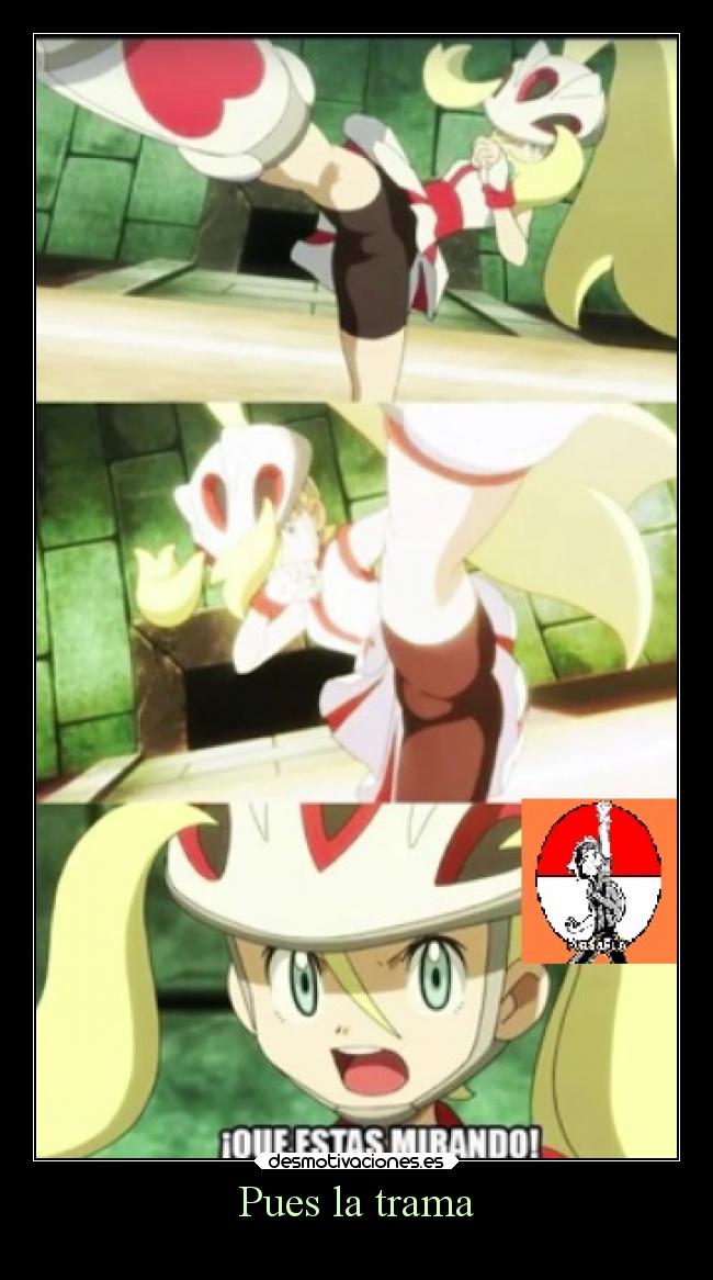 carteles humor anime pokemon otaku devilbrigade trama trasero korrina corelia desmotivaciones
