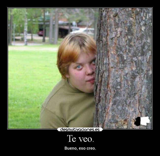 Te veo. - Bueno, eso creo.