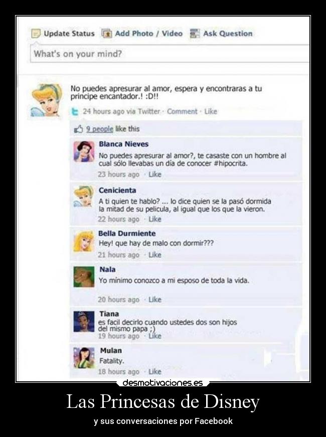 carteles humor risa disney princesa desmotivaciones