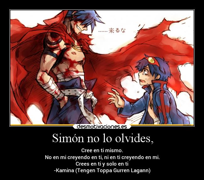 carteles muerte motivaciones frases confianza anime tengentoppagurrenlagann hermanos desmotivaciones