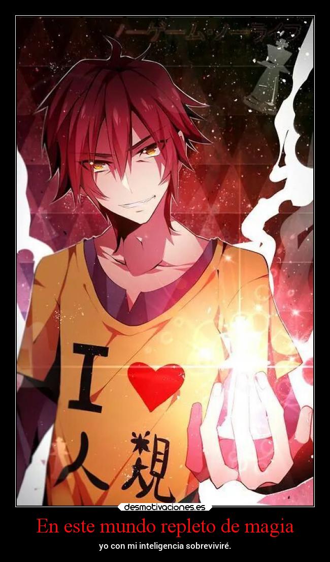 carteles mundo anime nogamenolife sora danieldats desmotivaciones