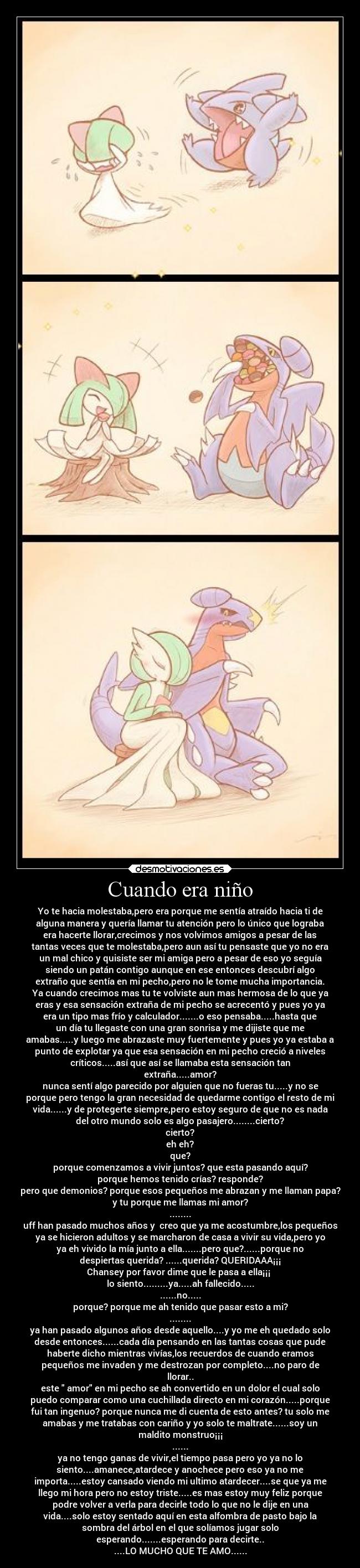 carteles pokemon tristeza amor garchomp gardevoir desmotivaciones