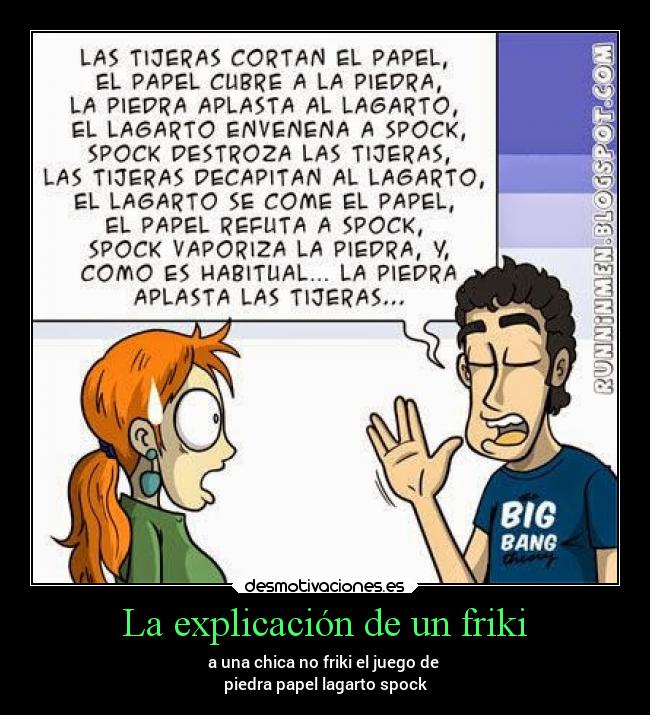 carteles risa alegria friki spock lagarto piedra papel bigbangtheory desmotivaciones