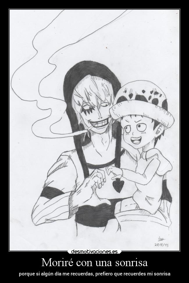 carteles sonrisa corazon vida law corasan one piece desmotivaciones