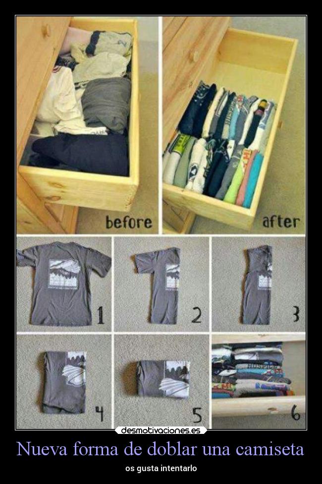 Nueva forma de doblar una camiseta - 