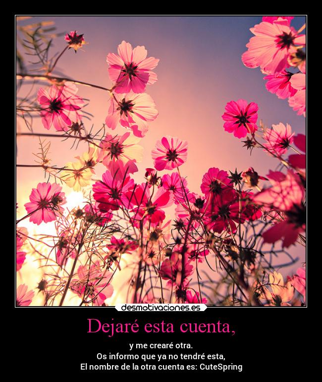 Dejaré esta cuenta, -