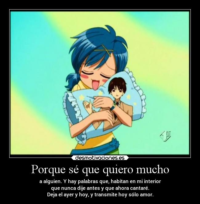 Porque sé que quiero mucho -