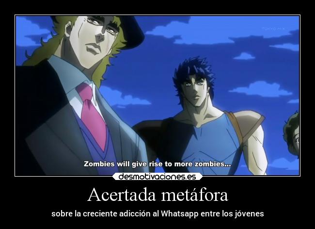 Acertada metáfora - sobre la creciente adicción al Whatsapp entre los jóvenes