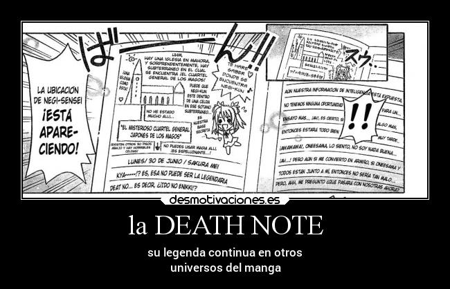 la DEATH NOTE - su legenda continua en otros
universos del manga