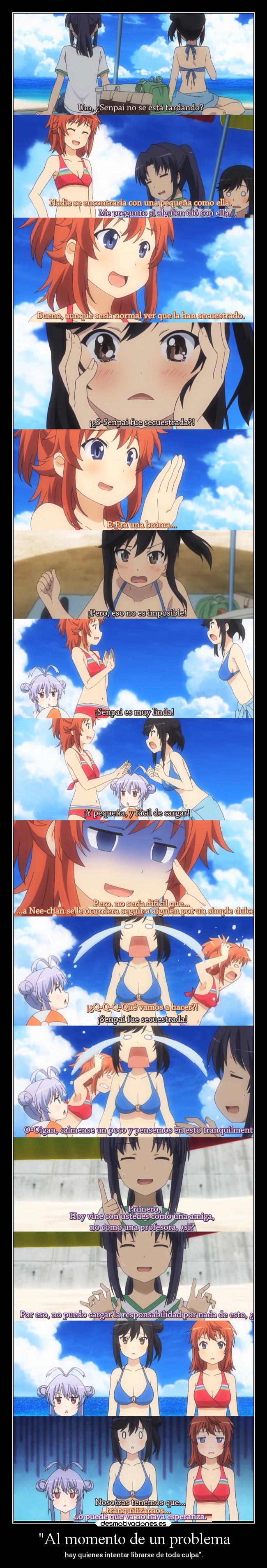 carteles anime momento problema persona librarse culpa posible raptorhunters desmotivaciones