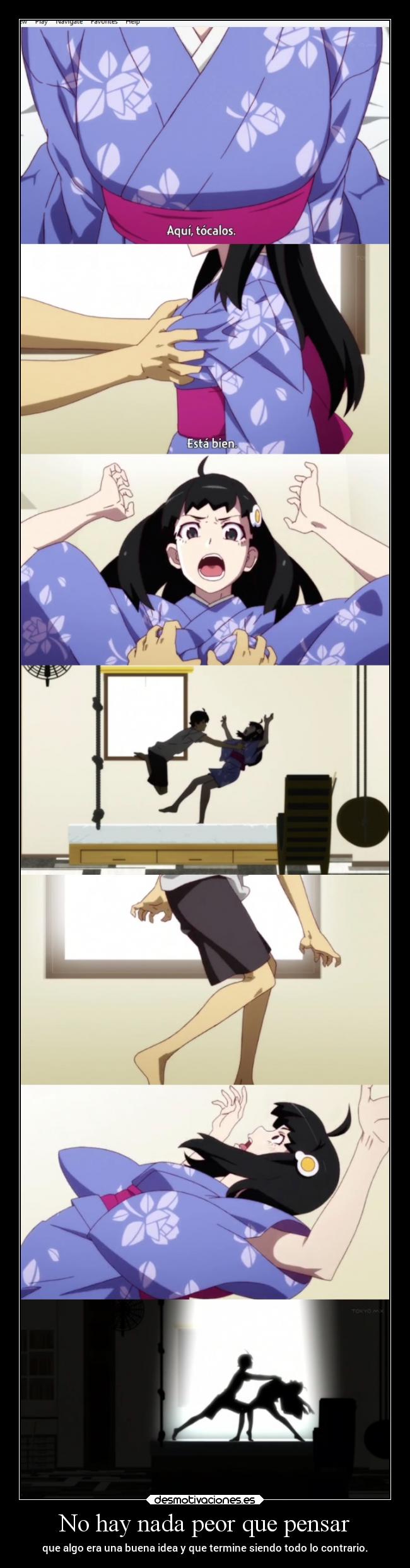 carteles ausencia amistad abrazos nekomonogatari kuro erosekai desmotivaciones