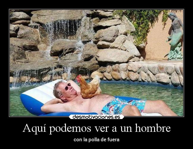 Aquí podemos ver a un hombre - con la polla de fuera