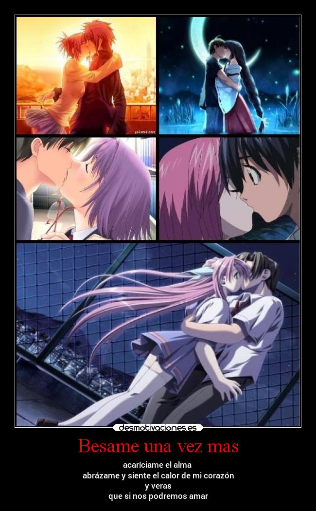 carteles besos anime pasion desmotivaciones