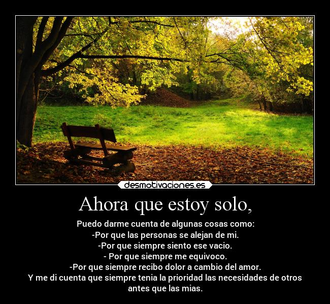 Ahora que estoy solo, - 