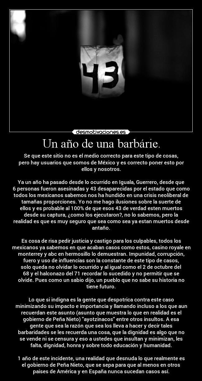 Un año de una barbárie. -