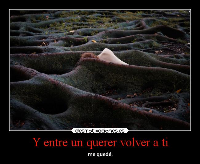 Y entre un querer volver a ti - me quedé.