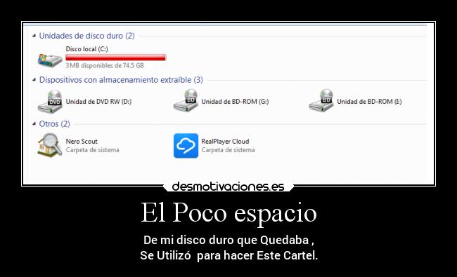 El Poco espacio - De mi disco duro que Quedaba ,
Se Utilizó  para hacer Este Cartel.
