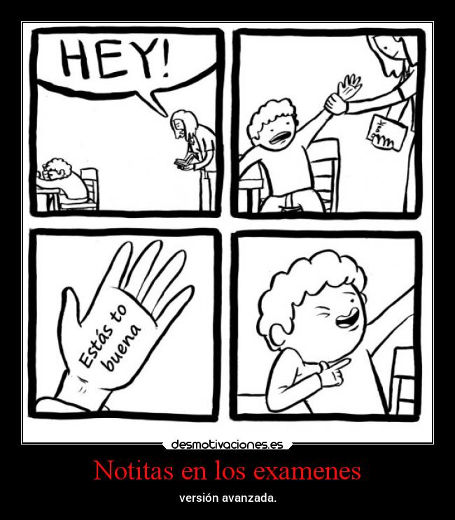 Notitas en los examenes - versión avanzada.