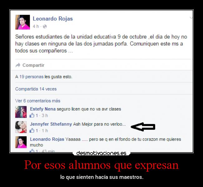 Por esos alumnos que expresan - 