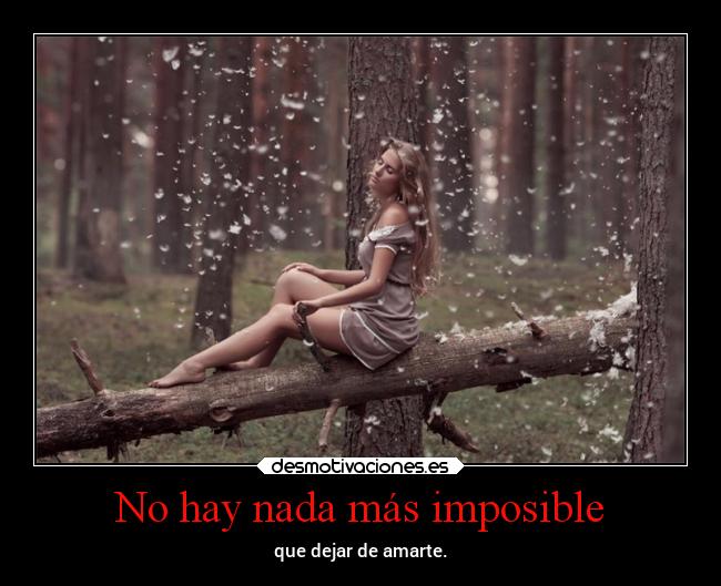 No hay nada más imposible - que dejar de amarte.
