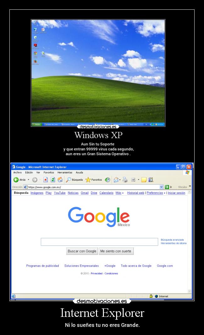 Internet Explorer - Ni lo sueñes tu no eres Grande.