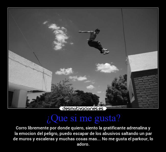 carteles libertad adrenalina parkour emocion correr superarobstaculos peligro desmotivaciones